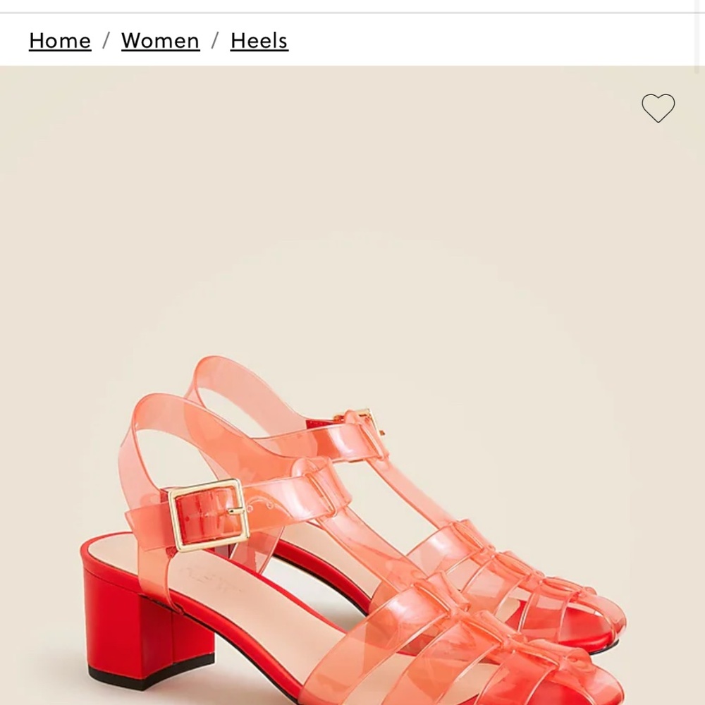 Brand new J.Crew Jelly Fisherman block heel sandals, size 8, red